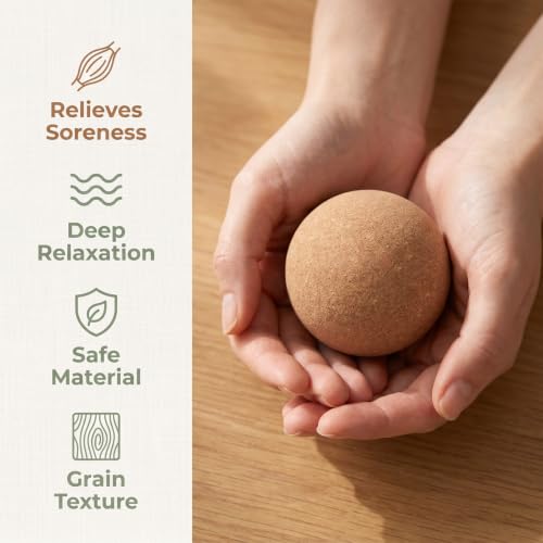2Pcs Cork Massage Ball Natural Trigger Point Myofascial Release Ball