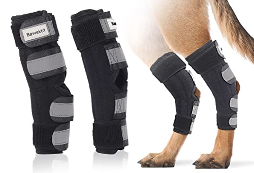 Dog Leg Braces for Back Legs, Canine Hock Brace for Rear Legs with Metal Strips and Safety Reflective Straps, Joint Warps Support Help Hind Legs Injuries Sprains Arthritis (1 Pair) - size: Small（1Pair）