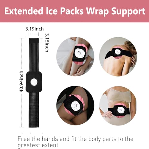 Ice Pack for Injuries Reusable, Ice Bag Reusable Hot Water Bag for Hot & Cold Therapy, 3 Size Pink - size: 6"/9"/11" Set, style: Pink