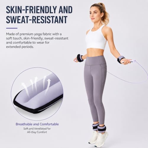 Ankle Wrist Weights for Women&Men1Lb/2Lb-of 2 Small Size-Arm Leg Weight Set - color: Purple, size: 1lb x2