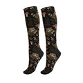 Cute Compression Socks Knee High Support Stockings Women Men - color: Cute Raccoon Mushroom