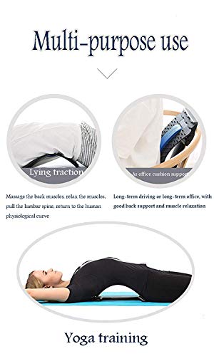 Back Stretching Device,Back Massager for Bed & Chair & Car,Multi-Level Lumbar Support Stretcher Spinal, Lower and Upper Muscle Pain Relief(Black/Blue)