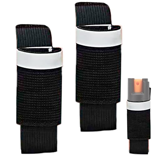 2PCS Mace Pepper Spray Holder Adjustable Reflective Defense Spray Wristband