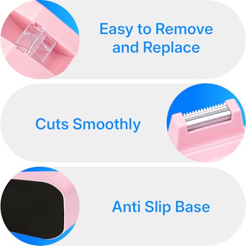 OWLKELA Lightweight Desktop Tape Dispenser, Pink, 1 Pack - color: Pink, size: 1 Pcs