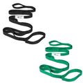 Abiarst Stretching Strap Yoga Straps for Physical Therapy, 10 Loops Non-Elastic Stretch Band for Pilates, Flexibility, Exercise and Gymnastics - color: 2-Pack (Black+Green)