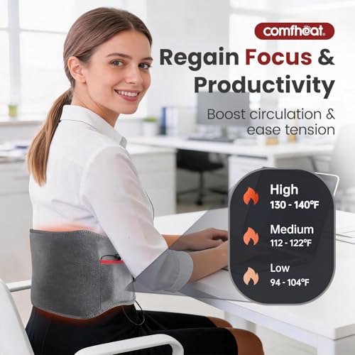 10000mAh Cordless Heating Pad for Back, Portable Rechargeable