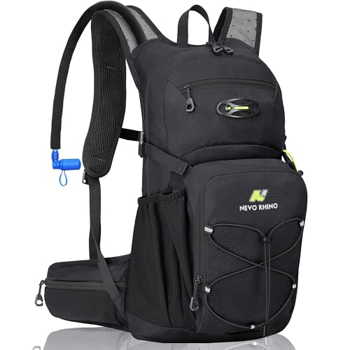 N NEVO RHINO Hydration Backpack, 18L Hiking Backpack with 3L Water Bladder - color: Black