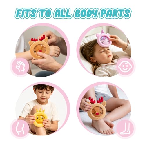 Hilph Kids Ice Packs, 3 Soft Gel Unicorn Ice Packs for Baby Kids Boo Boos - style: A-Duck&elk&unicorn