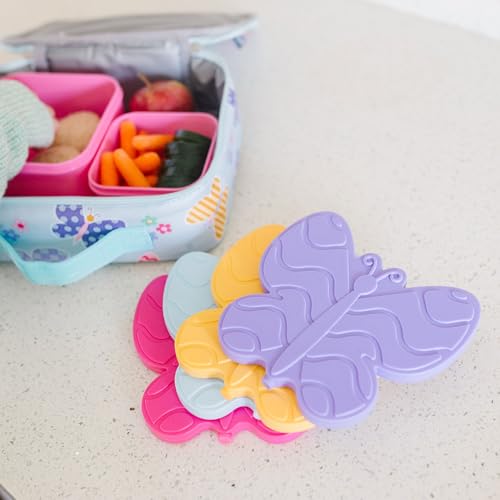 Wildkin Kids Ice Packs (4 Pack) – Slim, Reusable, Keeps Lunch Cool for School/Travel - Butterfly - color: Butterfly