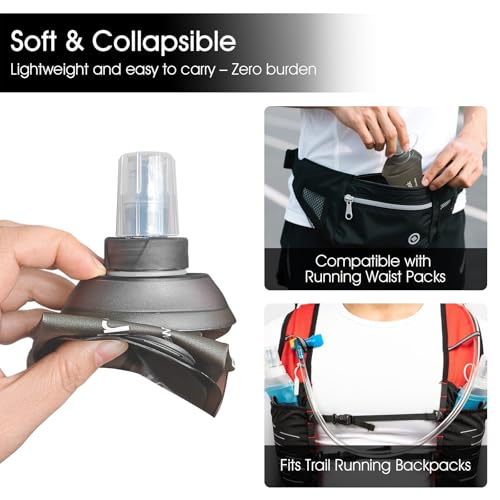 GUYI GYGYL Soft Flask Collapsible Water Bottle for Sports, 250ml Grey 2pcs - color: 2Pcs 250ml Grey