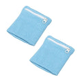 Wrist Wallet Wristband with Zipper, Wrist SweatBands - color: Sky Blue