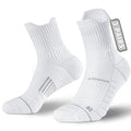 Rahhint CoolMax Quarter Compression Running Socks for Men Women, Wicking Cushion Athletic Hiking Socks 3 Pairs - color: White, size: 13-16
