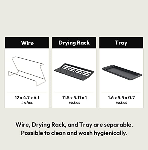 carrotez Bottle Drying Rack with Drain Tray, Black - color: Black