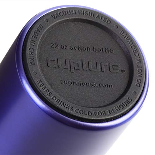 Cupture Action Bottle with Handle - Stainless Steel Vacuum-Insulated, 22 oz - color: Purple