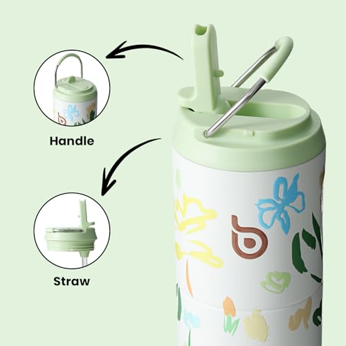 BOTTLE BOTTLE Insulated Water Bottle 24oz with Straw Lid and Handle Sports - color: Eden Grove