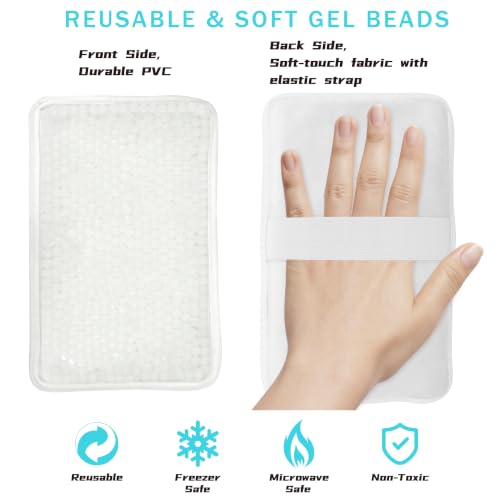 Gel Ice Pack for Injuries Reusable Ice Bag with Strap 1Pack Hot Cold Pack - color: Pure White-1 Pack
