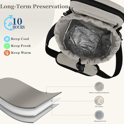 Water Bottle Holder with Strap, 32/40oz Insulation Water Bottle Carrier Bag with Phone Pocket, Water Bottle Sling Bag Crossbody Water Bottle Holder for Hiking Walking - color: Grey