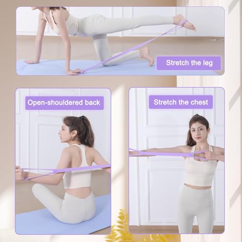 Figure 8 Fitness Resistance Bands with Handles for Working Out - color: Purple