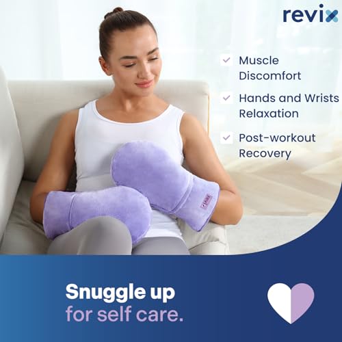 REVIX Microwave Heating Mittens for Hands, Moist Heat Hand Warmers, Purple - color: Orchid