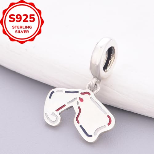 F1&Famous Race Racetrack Charm for Bracelet Necklaces, S925 Sterling Silver Charms, UK Brazil Spain Race Track Charms Jewelry Racing Souvenirs Gift - color: Race Racetrack Q4092