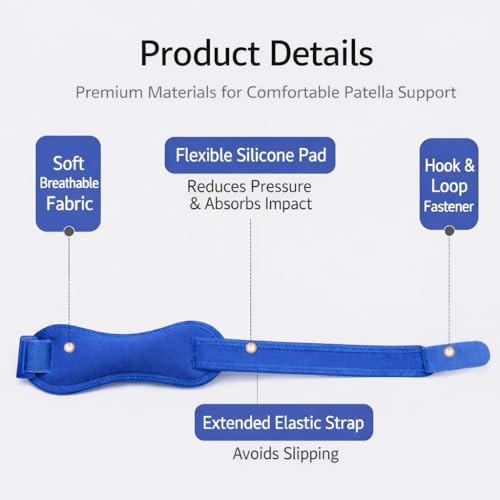 Adjustable Sports Knee Pads 2-Pack, Breathable Knee Straps for Baseball, Volleyball, Basketball, Running, Kneepads with Silicone Pad for Men & Women, Blue - color: Blue