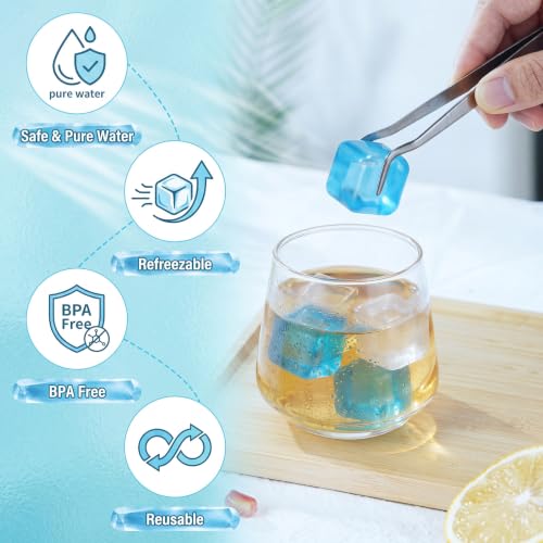 100 Pack Reusable Ice Cube for Drinks with Storage Bag