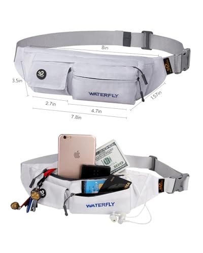 WATERFLY Small Fanny Pack for Women Men, Crossbody Travel Waist Bag White - color: White