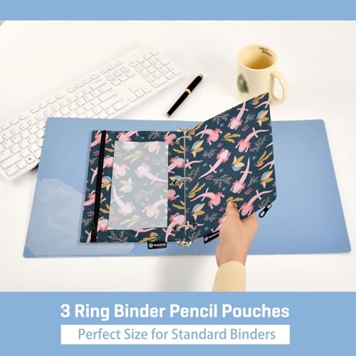 Axolotl Pencil Pouches for 3 Ring Binder 2 Pack - color: Axolotl