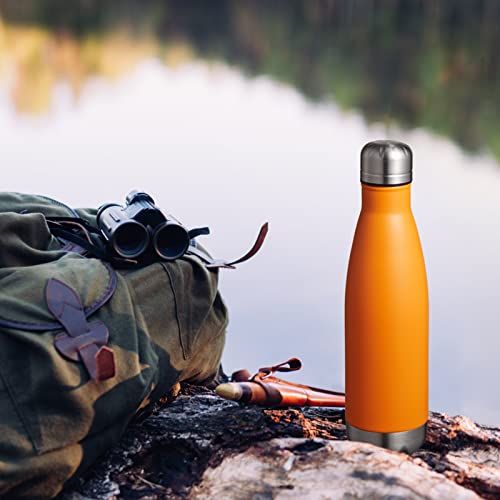 MEWAY 17oz Sport Water Bottle 12 Pack Vacuum Insulated Stainless Steel Leak-Proof Double Wall Cola Shape Water Bottle,Keep Drinks Hot & Cold (Orange,12 Pack) - color: Orange