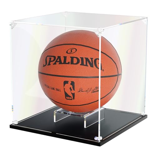 KOLIPI Basketball Display Case, Clear Acrylic Ball Box, 10.6x10.6x11.8 in - size: 10.6 x 10.6 x 11.8 inches