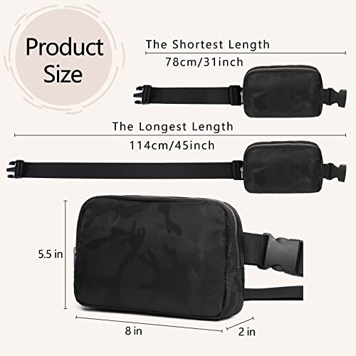 VOROLO Fanny Pack For Women And Men Crossbody Bag Black+Camo Black - color: Black+Camo Black