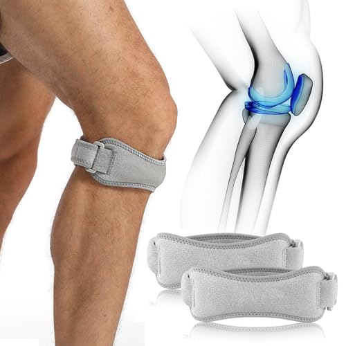 Adjustable Sports Knee Pads 2-Pack, Breathable Knee Straps for Baseball, Volleyball, Basketball, Running, Kneepads with Silicone Pad for Men & Women, Grey - color: Gray