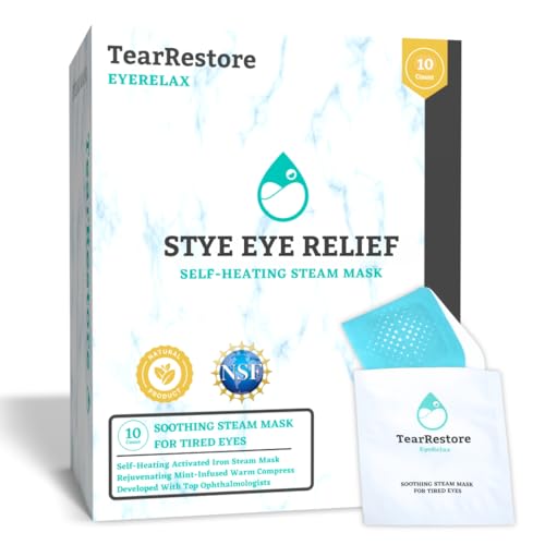 TearRestore EyeRelax Stye Relief Steam Heated Eye Mask for Dry Eye, 10 Count - size: 10 Count