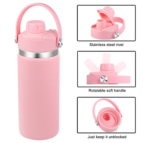 Lid for Hydro Flask 32 40 oz Wide Mouth, Replacement Lids Compatible with Hydro Flask Wide Mouth Water Bottle, Top Spout Lid with Handle, Wide Mouth Lid Chug Cap Accessories - color: Light Pink - 1 Pack