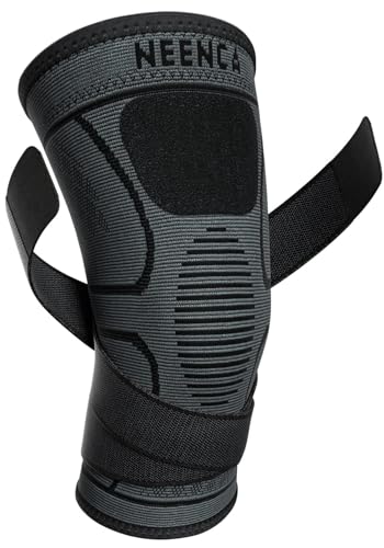 Compression Knee Brace for Women & Men - 2 Pack with Adjustable Straps - color: 2 Pack - Black, size: Large