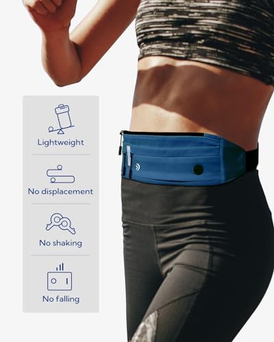 WATERFLY Running Belt Fanny Pack:Phone Holder Belt for Men Women - color: Dark Blue