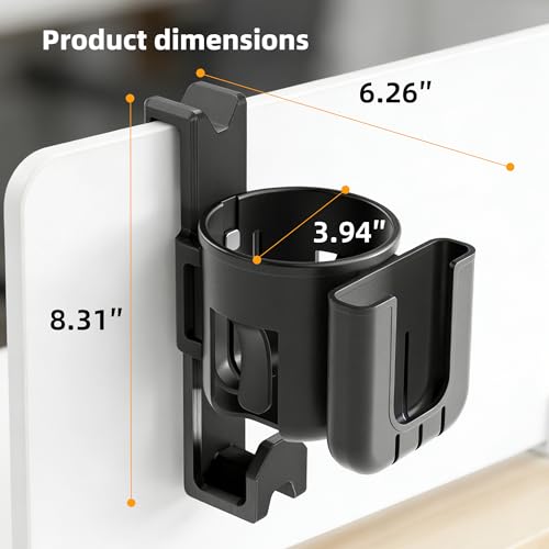 ELETIUO 3-in-1 Pickleball Fence Hook for Court,Sport Court Heavy Duty Hook Hanger with Cup Holder & Phone Holder,Tool-Free Clip-On for Pickleball Paddles,Bags,Water Bottles, Tennis & Baseball Gear
