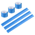 PATIKIL Reflective Slap Bands, Reflector Band Snap Bracelet Armbands High Visibility Safety Reflectors Wrist Strap Strips for Night Jogging Cycling Running - color: Light Blue