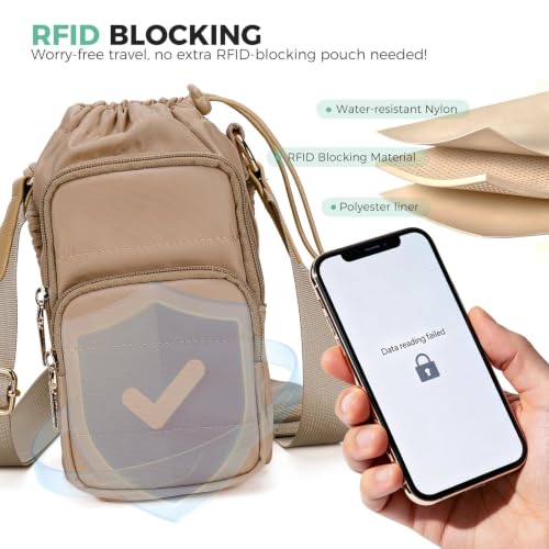 Crossbody Water Bottle Bag with Shoulder Strap for Women,Brown - color: Coffee