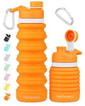 Nefeeko Collapsible Water Bottle, 26oz Silicone Foldable Water Bottles - color: K