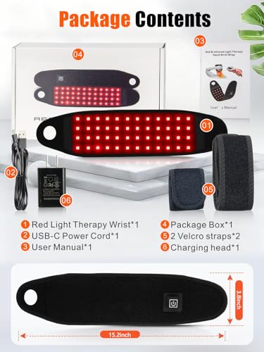 Red Light Therapy Wrist Wrap, Hand Therawrap for Carpal Tunnel