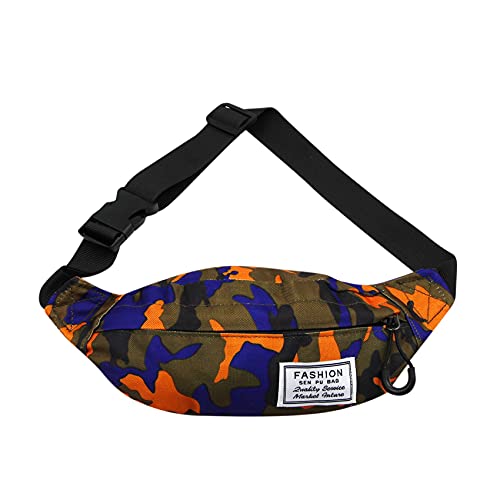 AIBEARTY Fashion Fanny Pack Small Checkered Waist Pack Belt Waist Bag Pack Pouch with Adjustable Strap for Sport Running,Camping,Trip - color: Brown