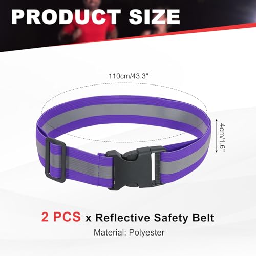 Reflective Safety Belt Adjustable - color: Purple