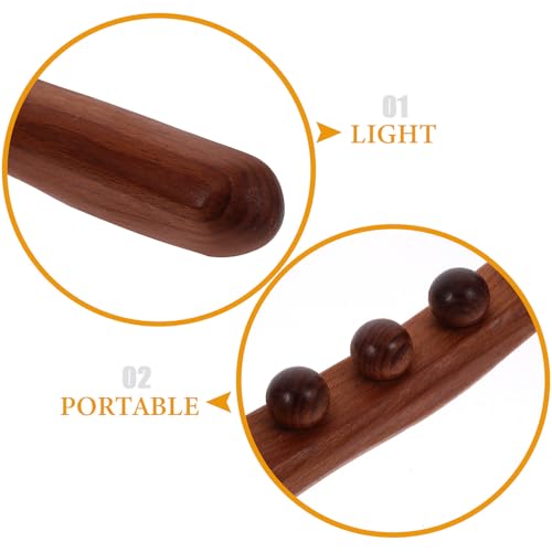 Toyvian Wooden Massage Stick, 8 Bead Gua Sha Tool for Muscle Relief