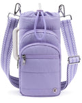 Water Bottle Holder with Strap, 40/32 oz Crossbody Bottle Carrier Bag - color: Purple