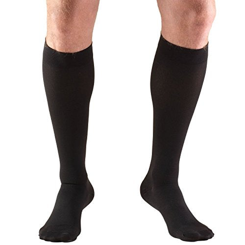 Truform 15-20 mmHg Compression Stockings, Men & Women Medical Closed Toe - color: Black, size: 3X-Large