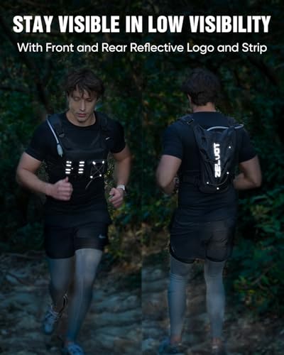 Zelvot Running Vest with 2L Water Bladder, Hydration Backpack, U.S. Design Patent, Lightweight Hydration Pack with Gear Holder, Reflective Chest Pack for Men Women - color: Camo Army Green, size: M/L (12L)