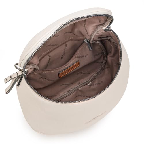 Montana West Crossbody Bag for Women, Vegan Leather Bum Bag with Coin Purse - color: Beige