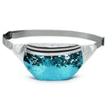 Holographic Sequined Fanny Packs for Women, Waist Belt Bag Fashion, Crossbody Bum Bag for Running, Blue - color: Blue