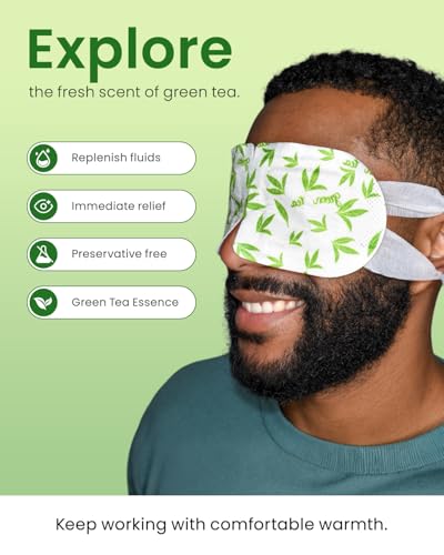 16 Packs Steam Eye Masks for Dry Eyes, Self Heating Warm Compress Green Tea - color: Green Tea